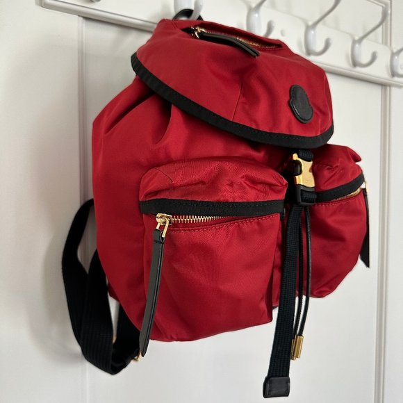 NEW MONCLER Large Dauphine Nylon Backpack In Red - Picture 3 of 13